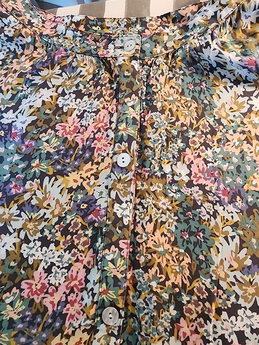 J. Jill Multicolor Floral Button-Front Top 2X